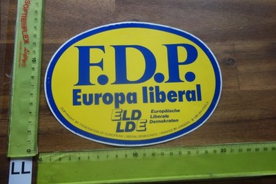 Alter Aufkleber Politik Partei Wahlen FDP F.D.P.  ELD LDE Europa liberal