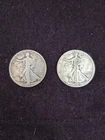 Walking Liberty Half Dollars Lot Of 2. 1942 1944 90% Silver