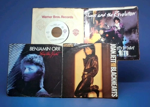 Prince/ Jones Jett / Benjamin Orr/ Lot of (4) 45s / 1980s / W/Picture Sleeves...