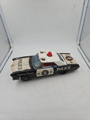 Vintage 11" Bandai Tin 1965 Buick Riviera Highway Patrol Battery Op Tin Parts