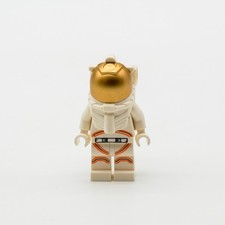 LEGO Astronaut Female Minifig White Orange Gold Suit Helmet Smile Face cty1064