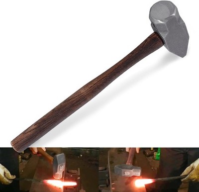 Blacksmith Handmade Forging Cross Pein Forge Hammer Knife Making 4Lbs, 15inches