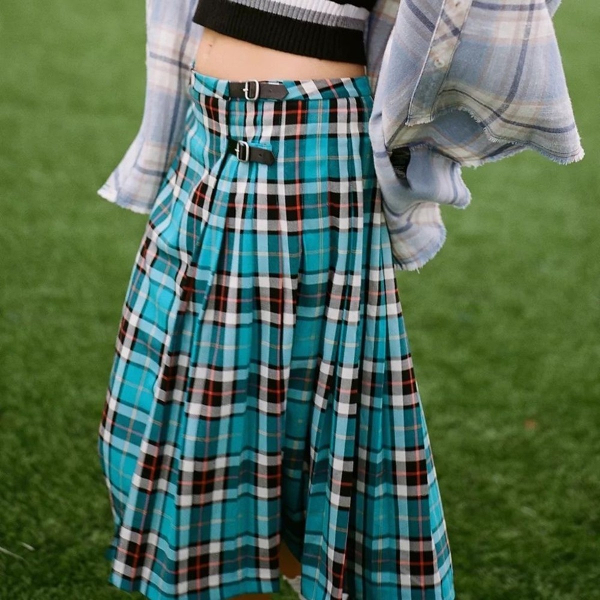 Orange Plaid Urban Outfitters Plaid Midi Skirt Orange Plaid Midi