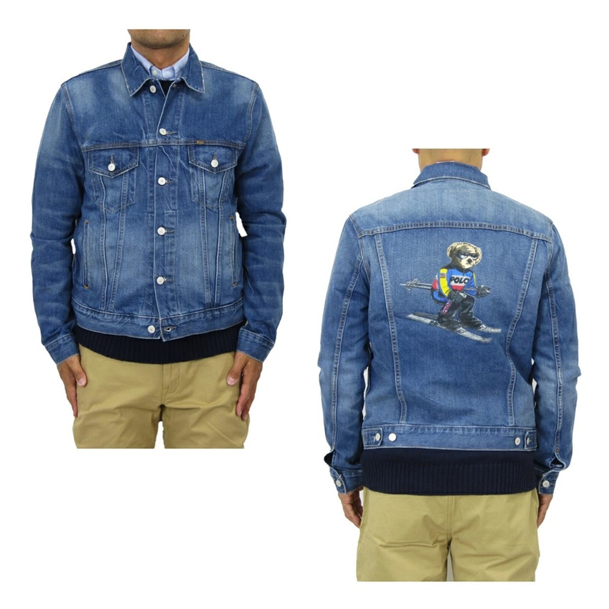 Polo Ralph Lauren Preppy Bear Polo Bear Denim Jean Jacket Coat | eBay