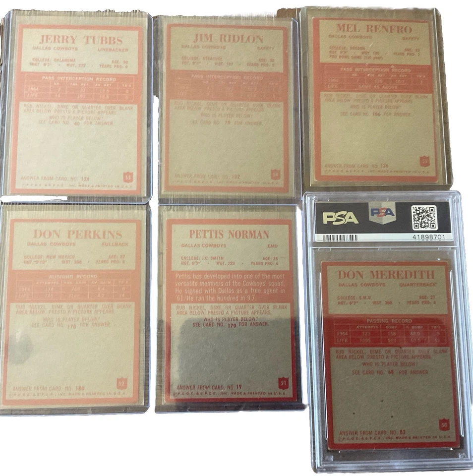 1965 Phila DALLAS COWBOYS team set  EX--M.Renfro RC, Meredith (PSA), B.Lilly!! - Image 4 of 4