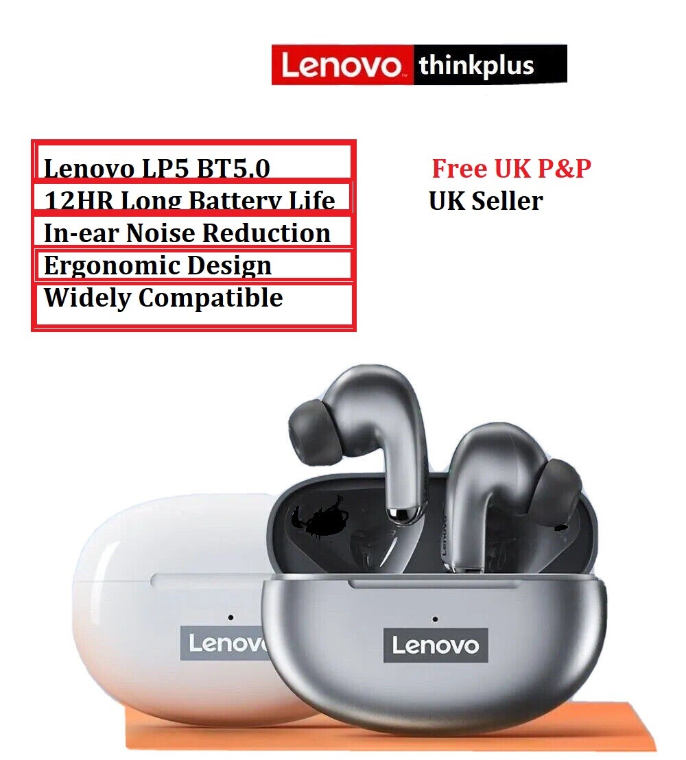 Lenovo LP5 Earphones Bluetooth Wireless 9D Stereo Headphones