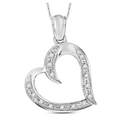 L U DIAMANTEN Silber Diamant Herz Anhänger 1/10 ct