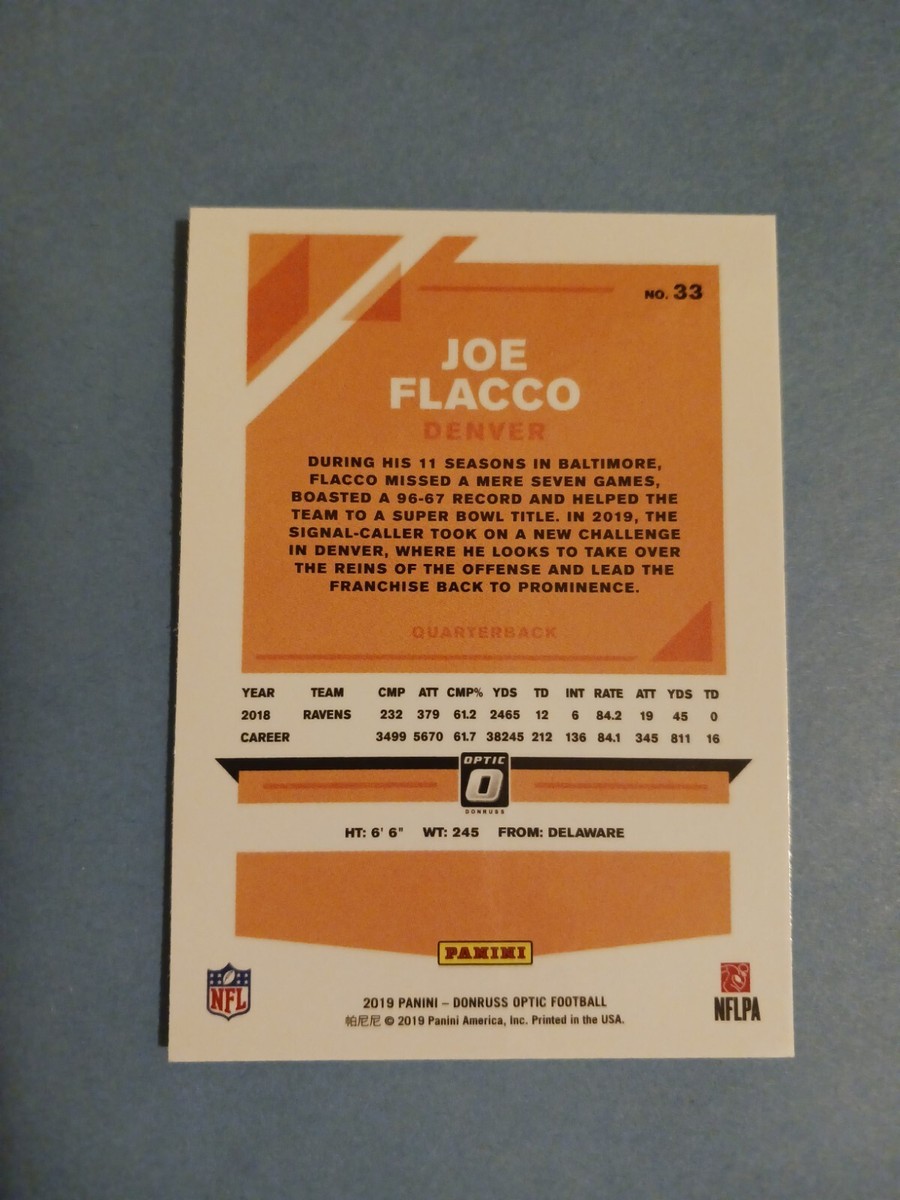 2019 Donruss Optic Football #33 Joe Flacco Denver Broncos | eBay