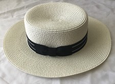 Women s Summer 100 Paper Straw With Bow Tie And Adjustable Hat