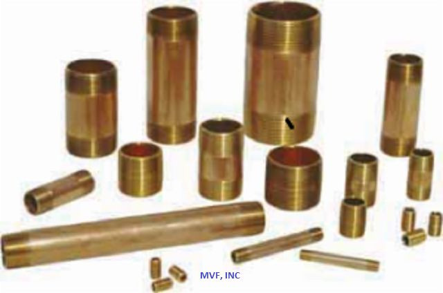 Pipe Nipple 1/2" X 4" Schedule 40 Seamless Lead Free Red Brass NPT BN2040611