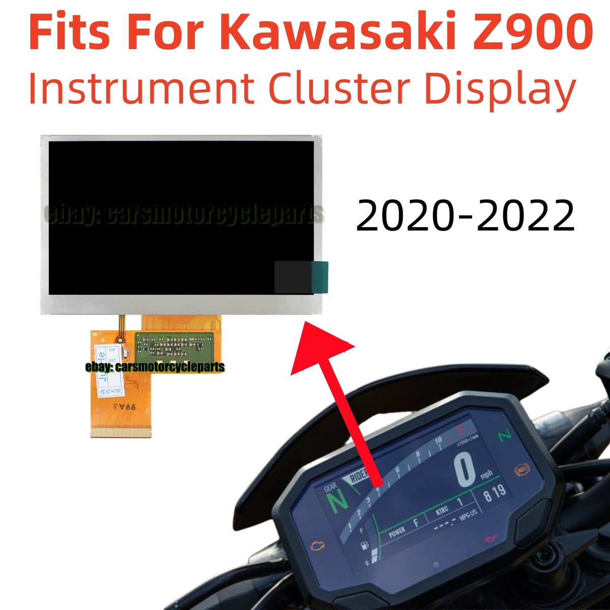 Display Fits For Kawasaki Z900 2020-2022 Instrument Speedometer