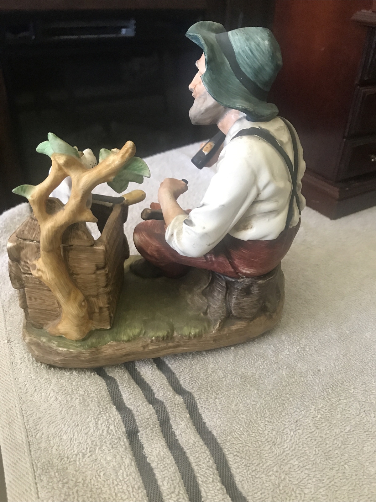 VINTAGE "OLD MAN BUILDING DOGHOUSE" Figurine by Norleans Japan eBay