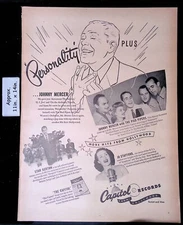 1946 Capitol Records Hits Johnny Mercer, Stan Kenton, Jo Stafford Print Ad 45159