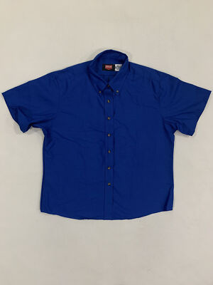 Red Kap Women's Short Sleeve Poplin Dress Shirt - Red, Wrinkle-Resistant Work Shirt