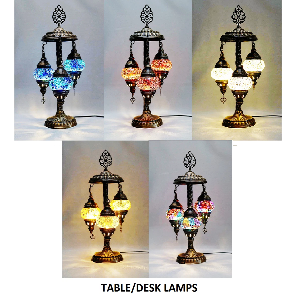 Handmade turkish moroccan mosaic lamp 3 real glass globe floor lamp deals