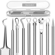 Acne Blackhead Remover Pimple Popper Tweezer Tool Kit Blemish Comedone Extractor