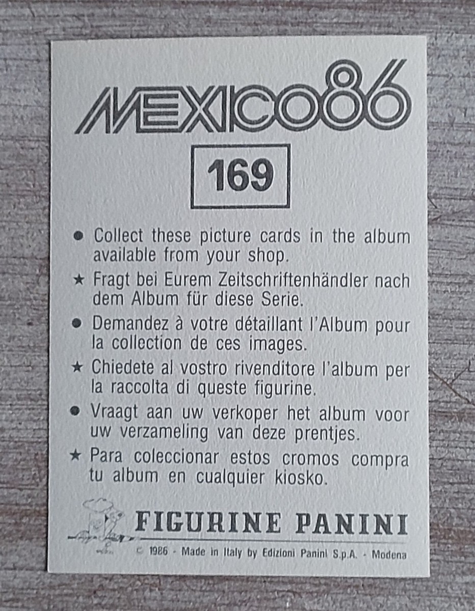 Maxime Bossis Rookie Panini Coupe Du Monde 1986 Mexico - Carte #169 Rare