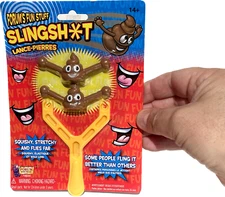 SLINGSH*T POOP Sling Shot Flying Emoji Gross Poo Prank Gift Dog Crap Toy Joke