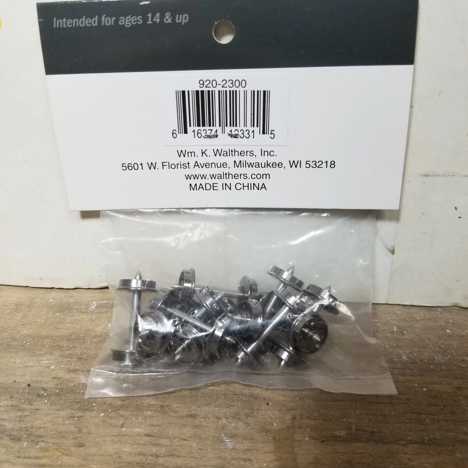 Walthers Proto 920-2300 33" Turned Metal Wheels with Metal Axles 12 Pack HO - Image 3 of 3