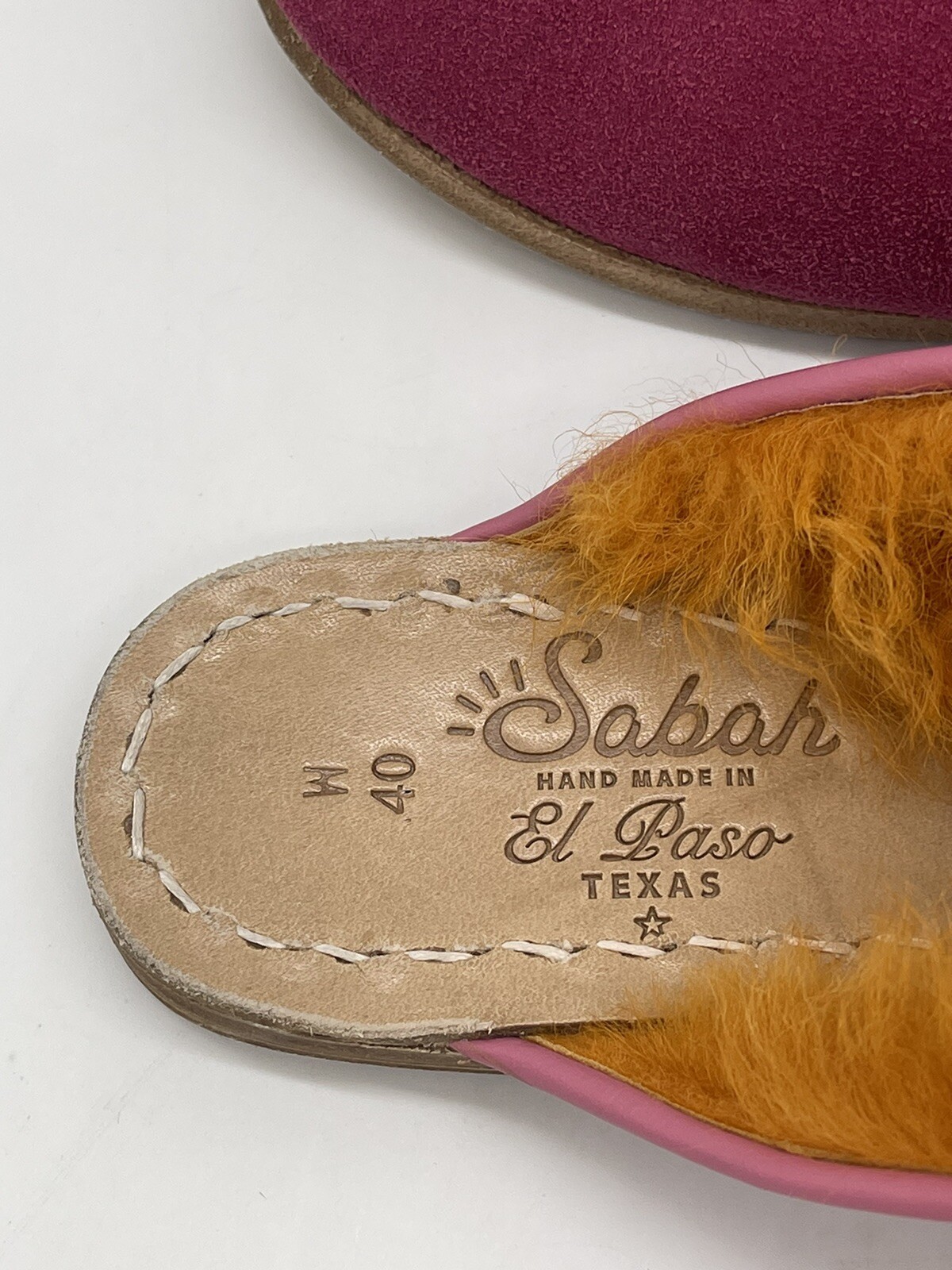 Sabah Santa Fe Shearling Baba Pink Suede Orange Fur Women’s Size 40 Custom ❤️⭐️