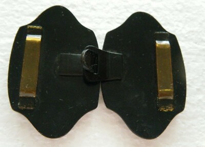 Victorian belt buckle black Gutta Percha deco design flowers  display picture 3