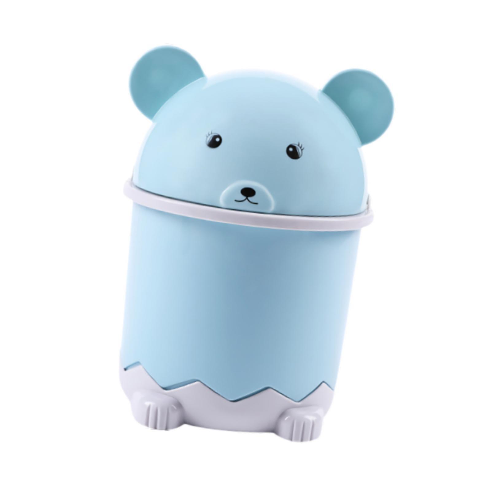 Desktop Trash Can Waste Basket Compact Decor Cartoon with Lid for Kids Waste Can