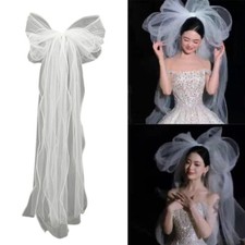Bridal Veil Multilayer Sheer Bowknot Wedding Headpeice Sheer Oversized Bowknot