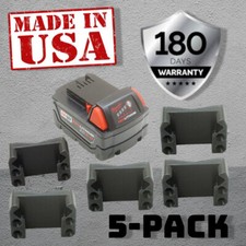 5x Locking Milwaukee M18 Battery Holder Slide-in Wall Mount Bracket M-18 Black
