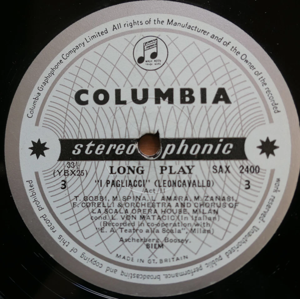 SAX 2399-2400 ED1 I Pagliacci Amara Corelli Matacic 2LP Columbia 1st B/S EX - Image 2 of 4