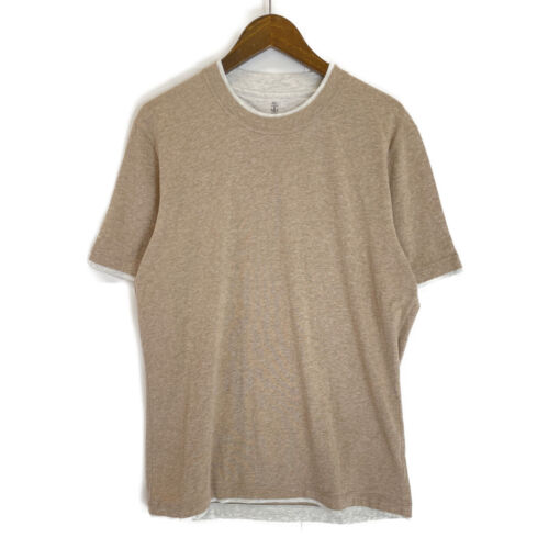 Brunello Cucinelli Brown beige layered jersey T-shirt tops L Brown beige - 第 1/6 張圖片