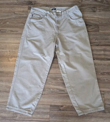 VTG 90s Moschino Uomo Jeans Mens Tan Baggy Fit Made In Italy Denim 34x26  Read!