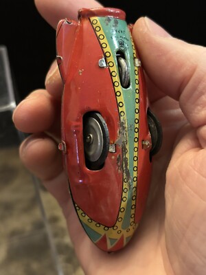 Original MASUDAYA Rocket X-6 Space Japan 1952 tin toy 3 3/4