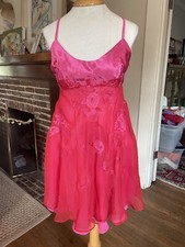 Vintage Natori Slip Nightgown Medium Red Hot Pink