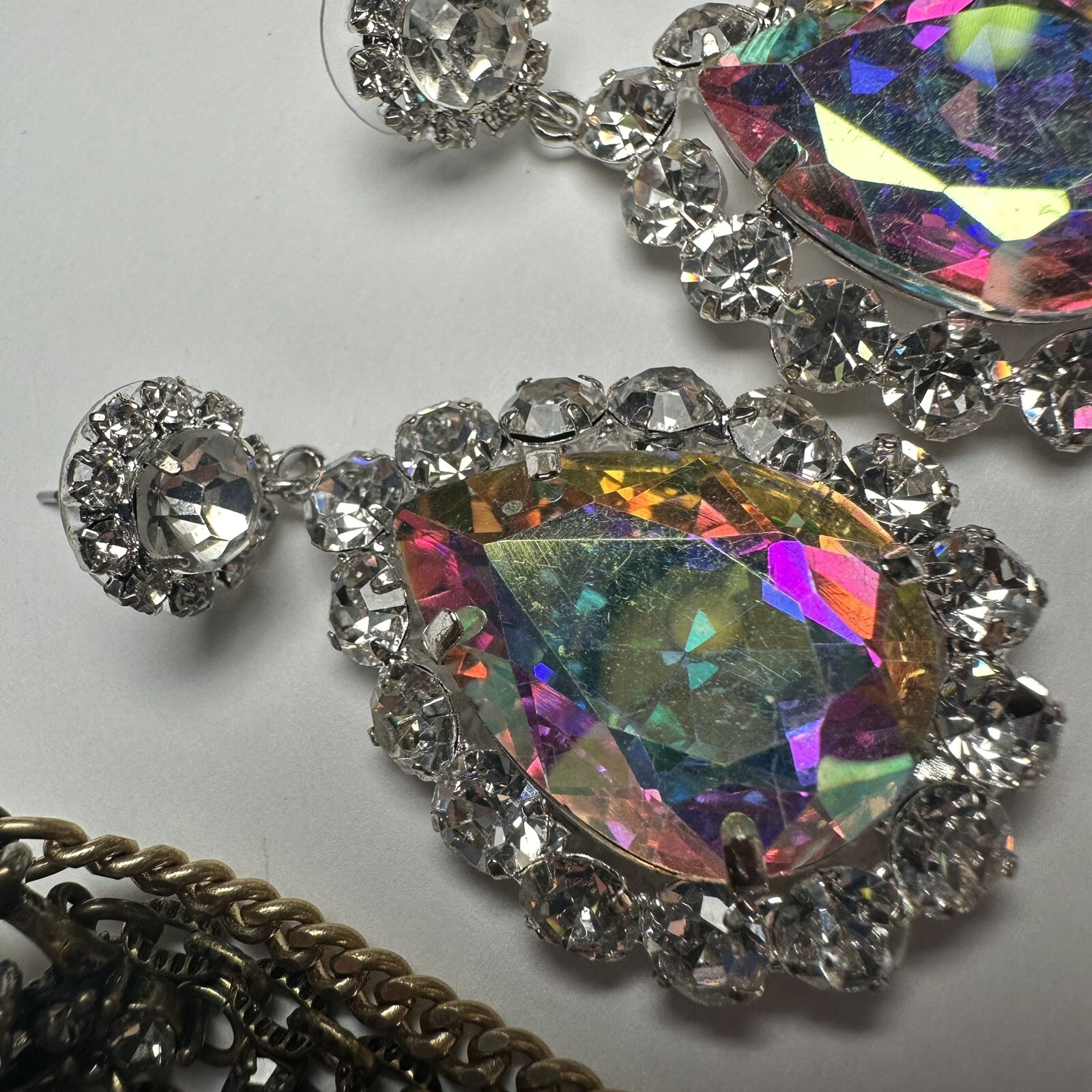 Sparkly Statement Rhinestone Mix Dangle Drop Pier… - image 2