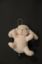 PINK BUNNY KEYCHAIN 3.5" BEANBAG PLUSH * MADE IN TAIWAN