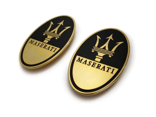 Maserati Style Floor Mat Badges Gold Color Maserati Emblems fit Maserati cars - Zdjęcie 1 z 5
