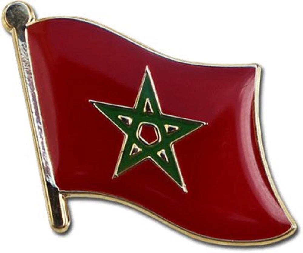 Wholesale Pack of 50 Morocco Country Flag Bike Hat Cap lapel Pin