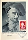 FRANCE FIRST DAY POST CARD MAXIMUM 1957 QUENTIN DE LA TOUR MAURICE 15F SUR TAXE