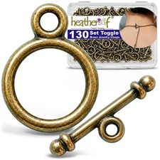 Heather's cf Toggle Jewelry Clasps   Durable Quality, Antique Plain Brass