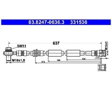 2x ATE Bremsschlauch vorne 5Q0611701D 20947125