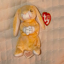 Ty Basket Beanies Grace Yellow Bunny Rabbit Plush Beanbag w/ Tag 1998