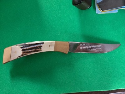 GERBER VTG Folding Sportsman II Knife Stag Handle Sheath Box