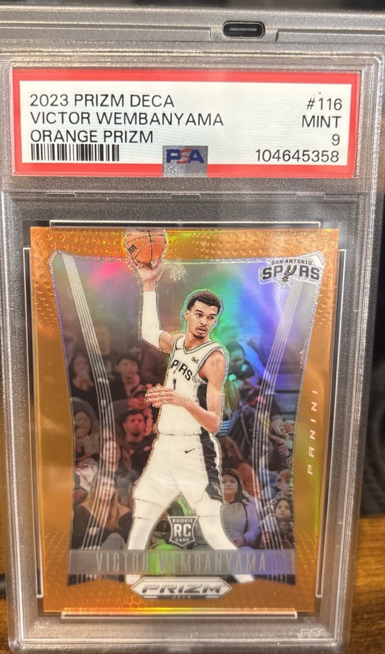 2023 Prizm Deca Victor Wembanyama Orange Prizm PSA 9 MINT #116 /49 RC Spurs