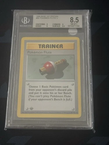 Pokemon Flute Base Set Shadowless 1st Edition #86 BGS 8.5 NM-MT+