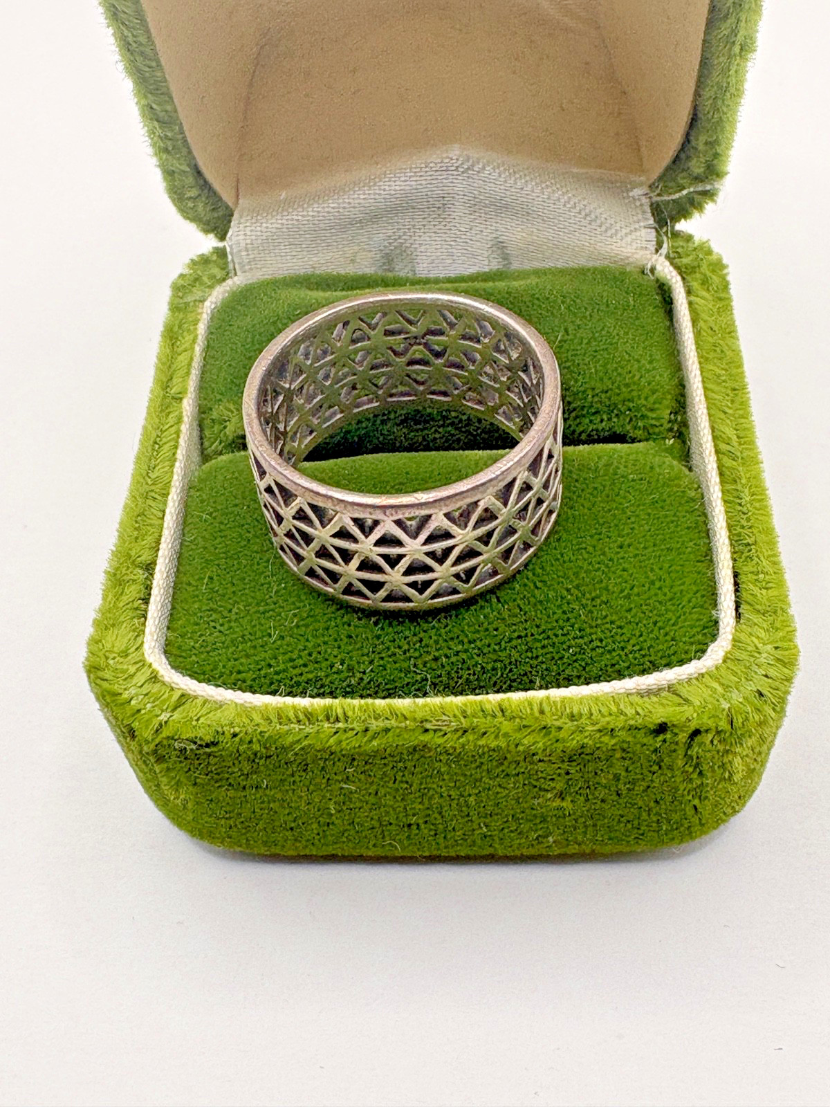 Triangular Design Sterling Silver Ring Size 7 - image 3