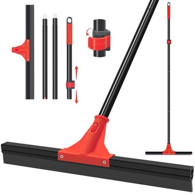 Water Slide Floor Puller 18'' Silicone Rubber Scraper Head, Heavy Duty Shower Wis...