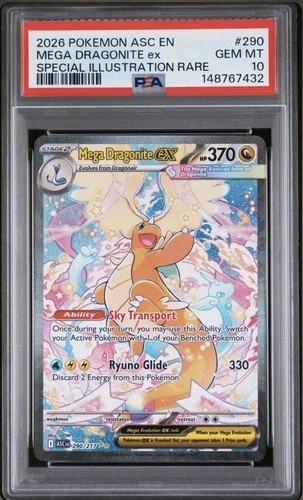 2026 POKEMON ASCENDED HEROES SPECIAL ILLUSTRATION RARE MEGA DRAGONITE EX PSA 10