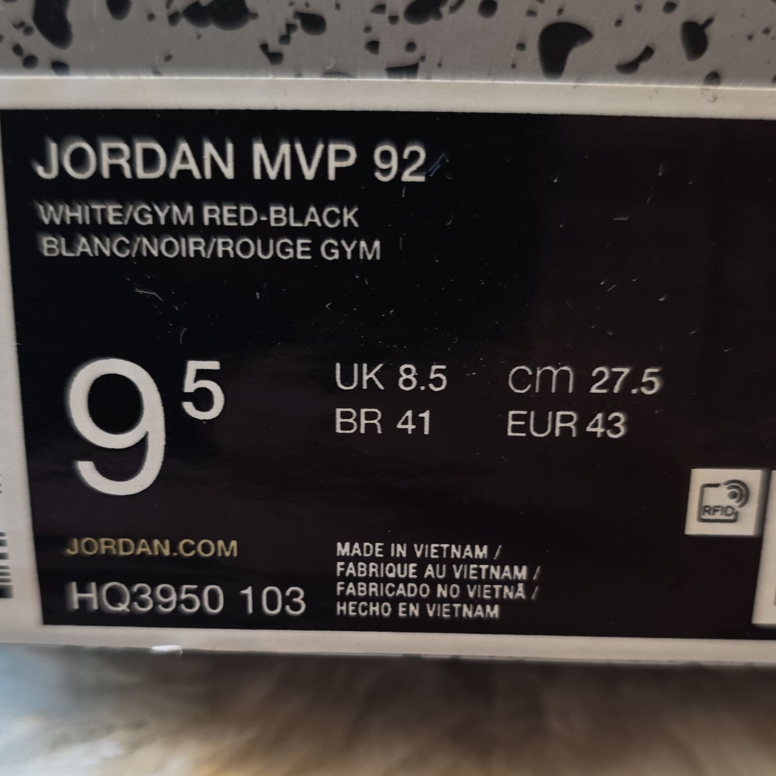 Jordan Air Jordan MVP 92 Men's Low Top White/Gym Red-Black HQ3950-103 alternate view 6