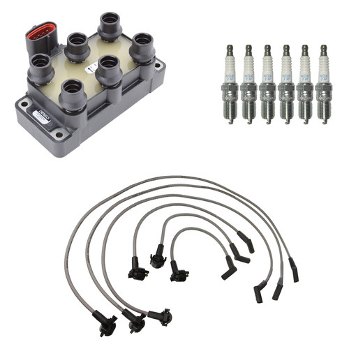 Denso Ignition Coil Wires 6 NGK Iridium Spark Plugs Kit For Mustang 3.8 V6 Vin 4 - Picture 1 of 1