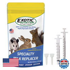 Exotic Nutrition Baby Squirrel Nursing Set - Milk Replacer, Feeding Syringe